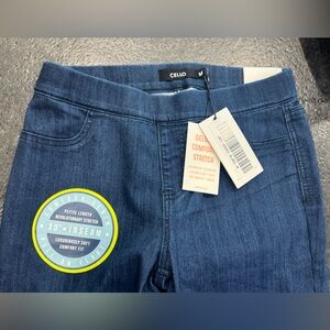 Cello - Mid Rise, Pull On, Flare, Deluxe Comfort Jeans 30" inseam - Dark Blue